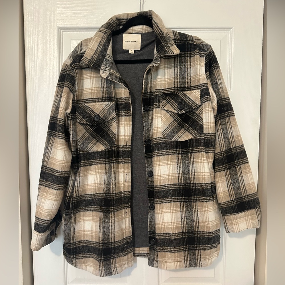 THREAD AND SUPPLY OVERSIZED FLANNEL JACKET